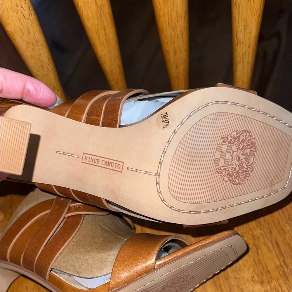 Vince Camuto Tan Woven Strap Heels - Picture 10 of 12